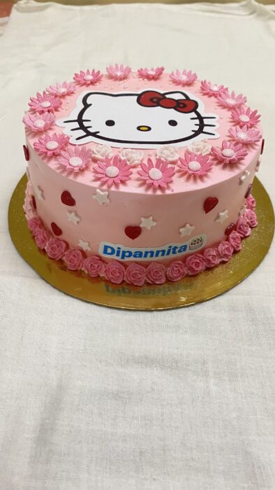 Cute kitty cake for birthday girl