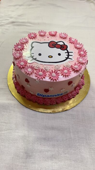 Cute kitty cake for birthday girl